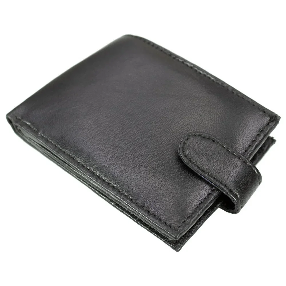Leather Mens Wallet with Snap Closure